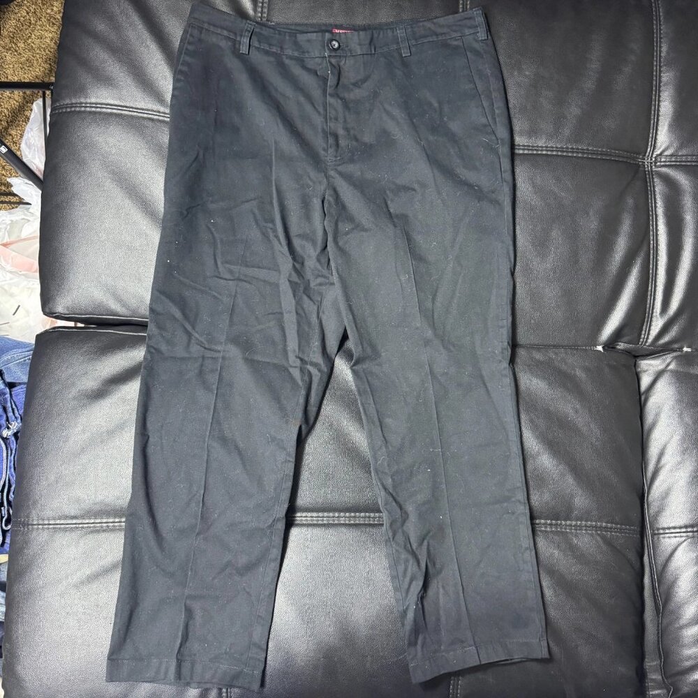 Merona Men's The Ultimate Khaki Pants Black Slash Pocket Straight Leg Size 38x30